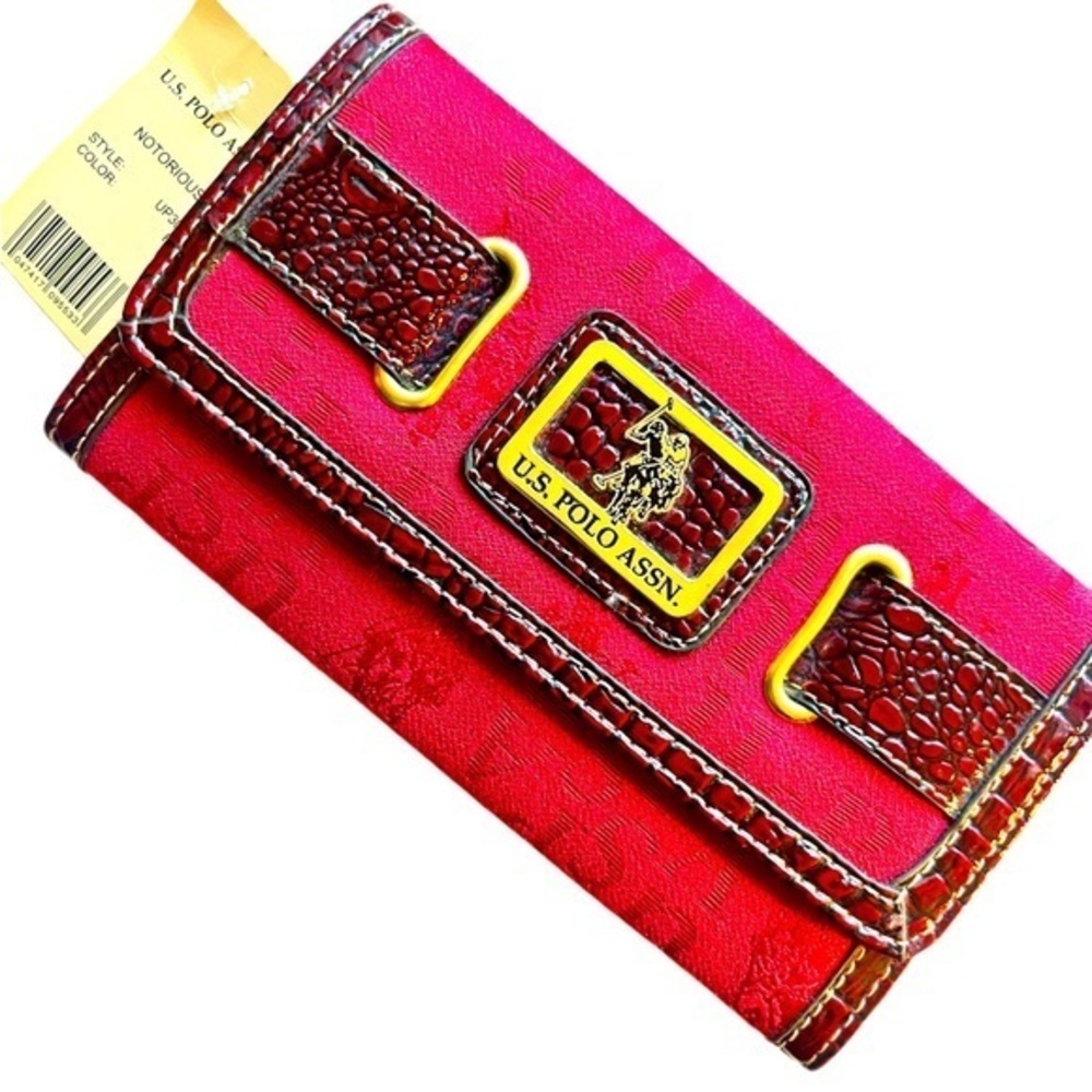 ❤️ U.S. Polo Association Red Organizer Wallet ❤️